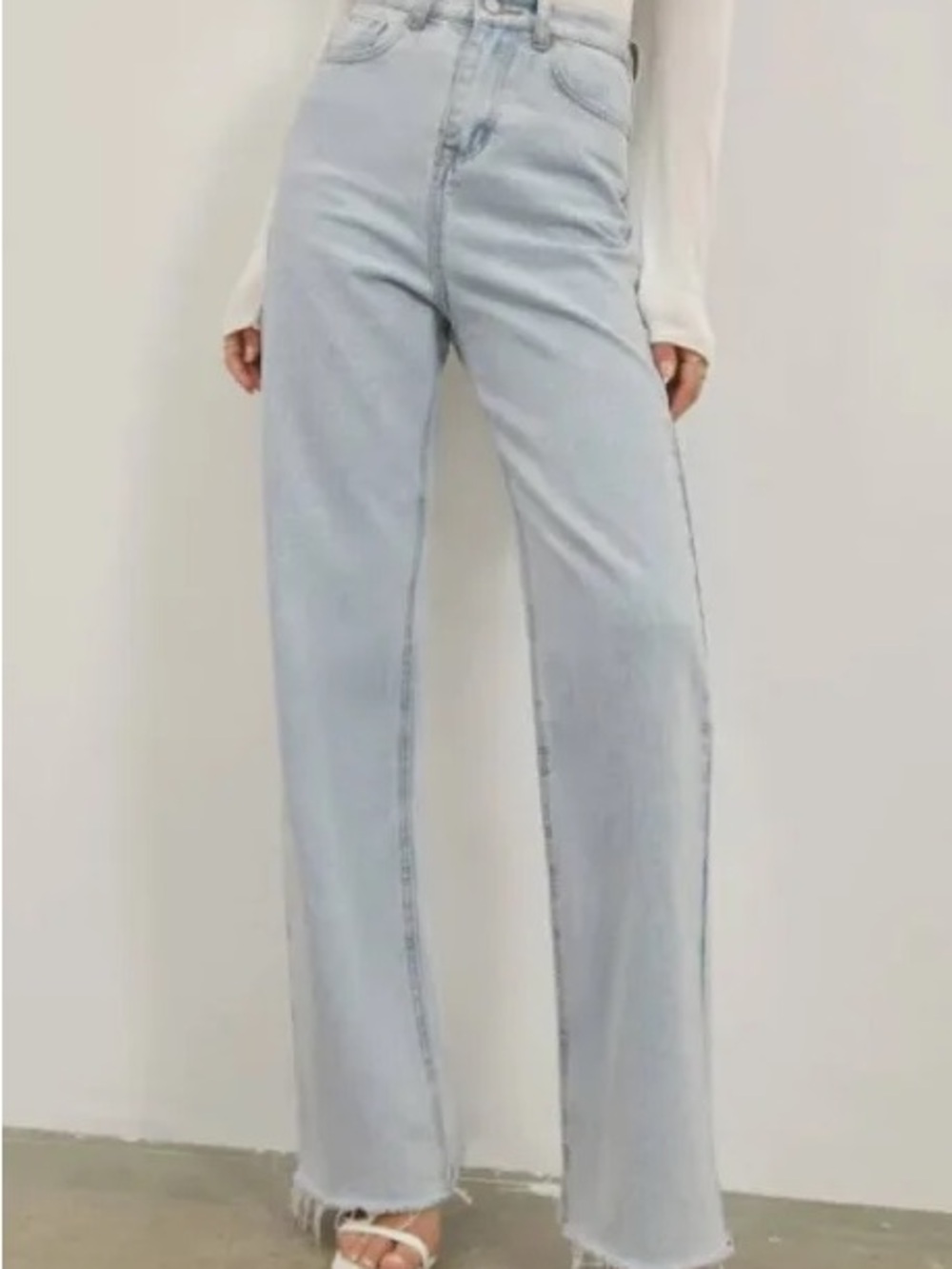 Commense High-Rise Straight Leg Women’s Jeans in Light Blue